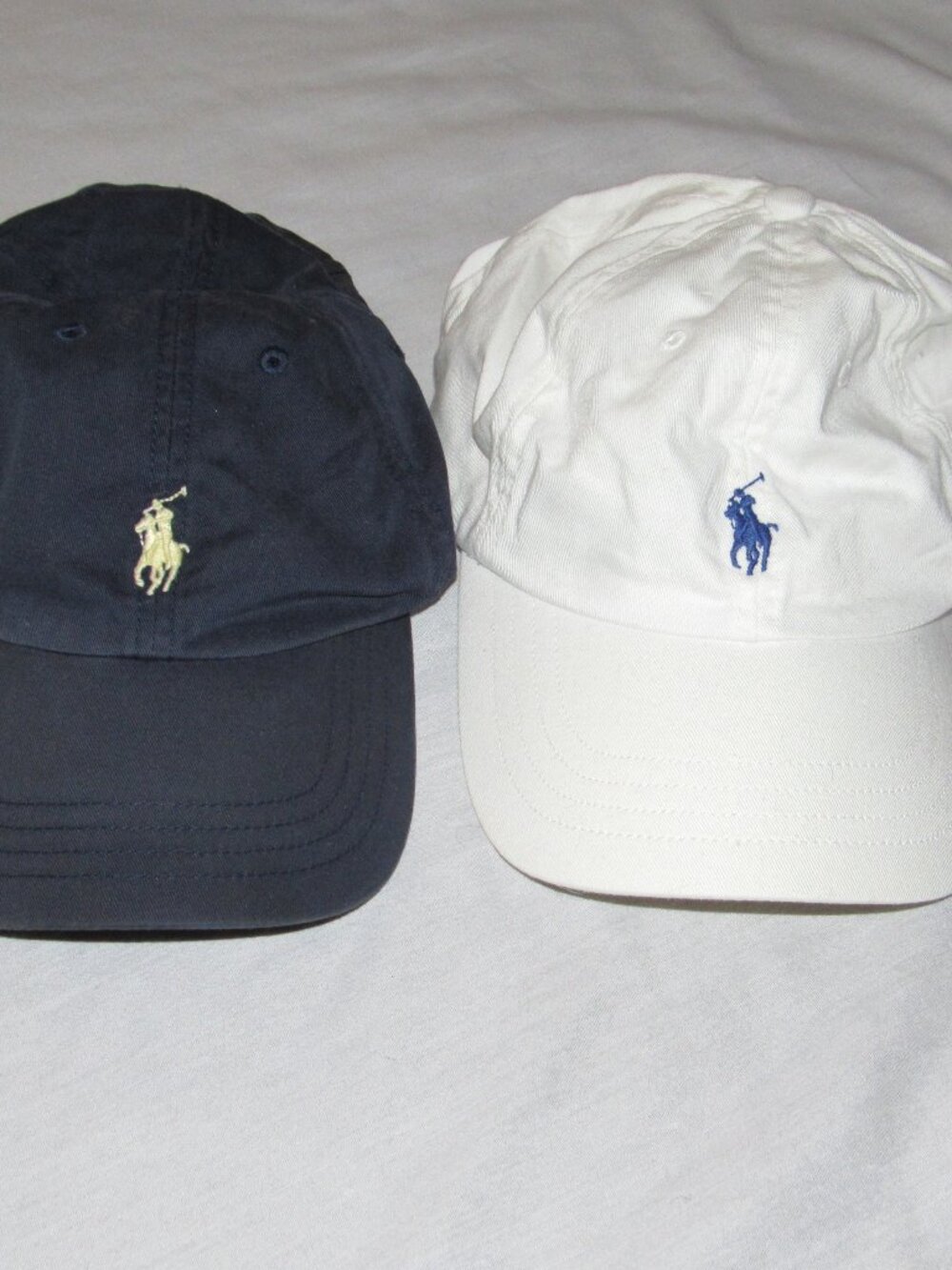 Lot of 4 Polo Ralph Lauren Classic Dad Baseball Caps Hat White Black Blue Tan - Picture 5 of 6